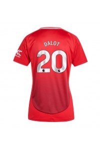 Manchester United Diogo Dalot #20 Voetbaltruitje Thuis tenue Dames 2024-25 Korte Mouw